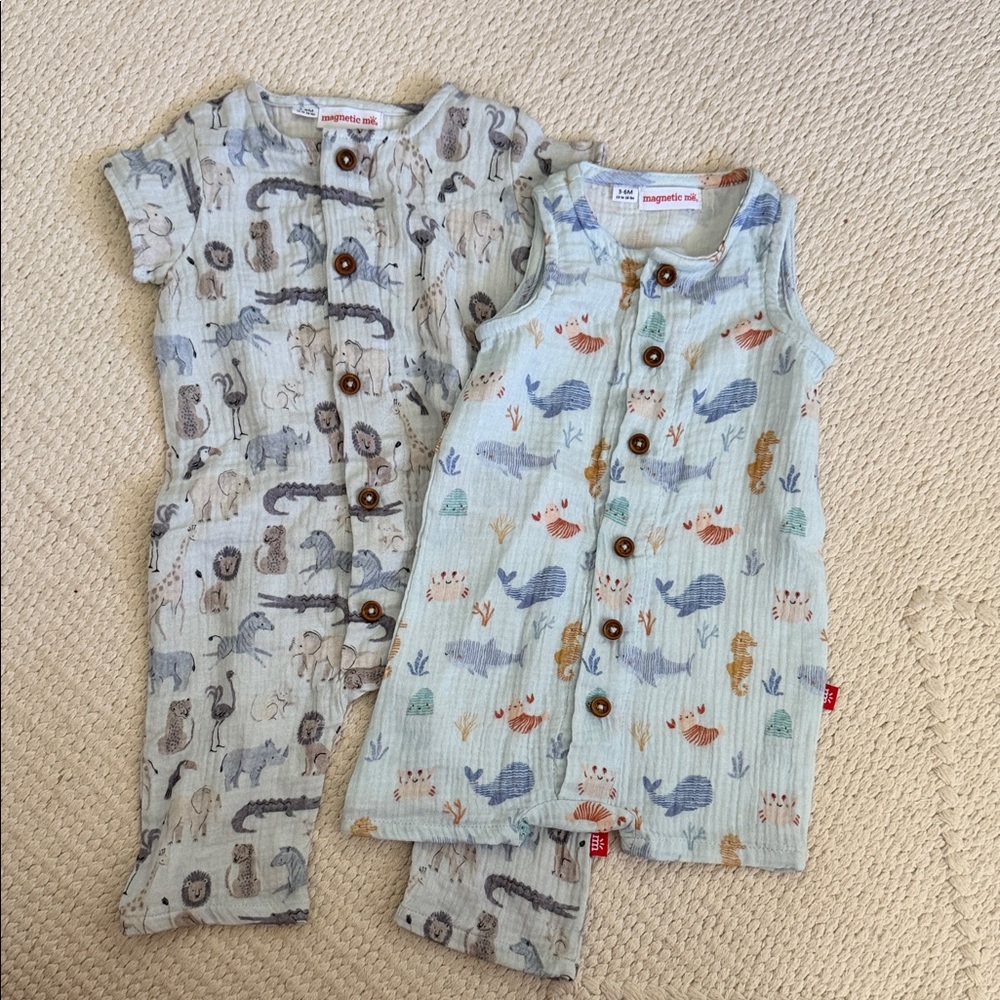 Magnetic Me Cotton Gauze Romper (3-6M)